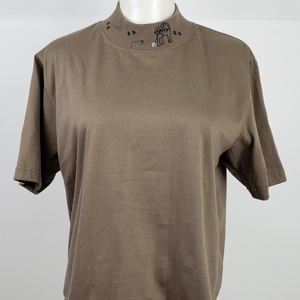 Christopher & Banks Top size XL Brown Cats